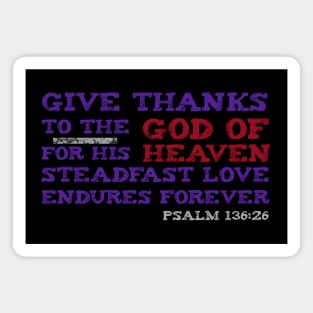 Give Thanks for God's Love Scripture Bible Verse Magnet